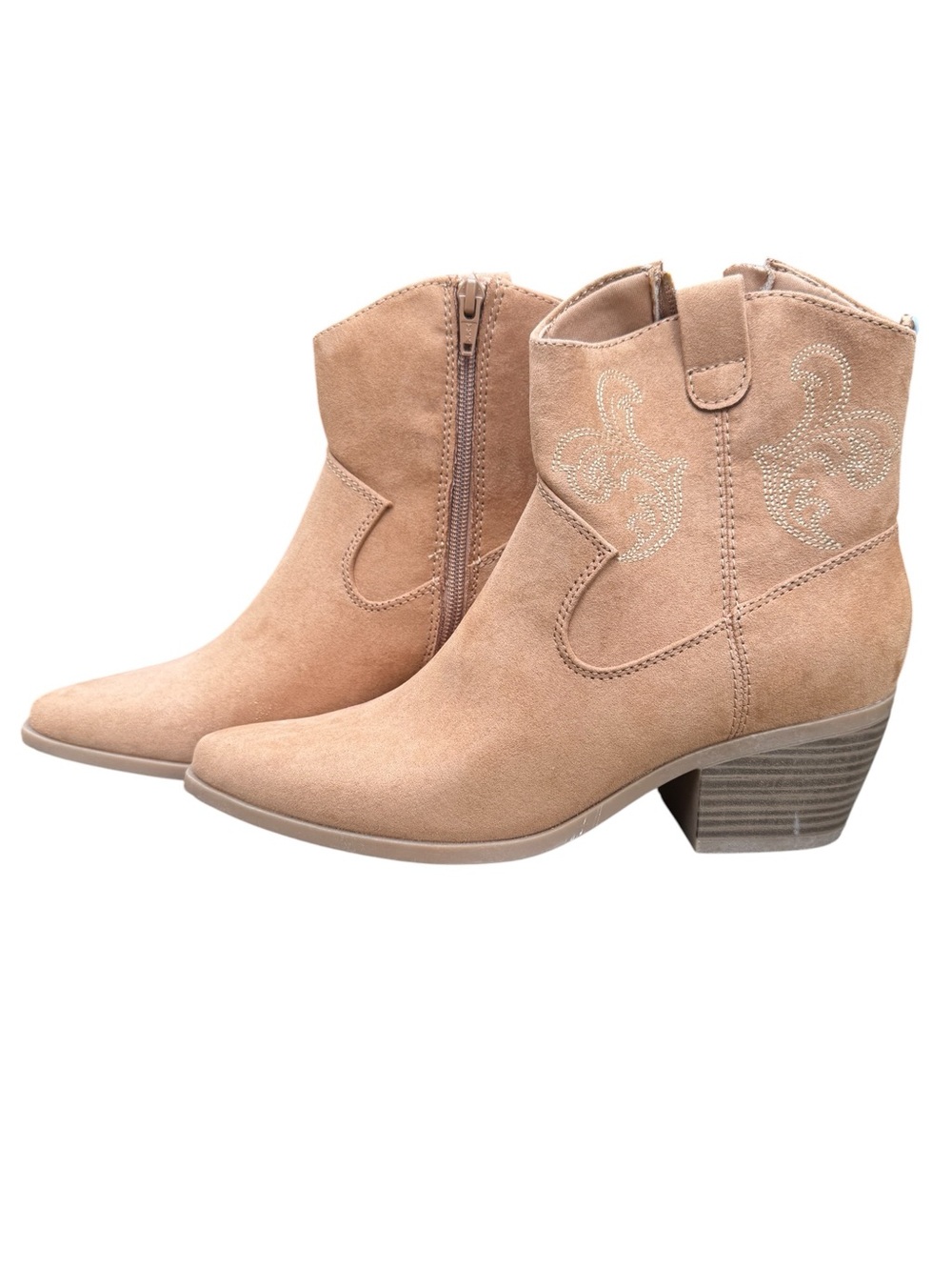 Old Navy Women’s Western Ankle Boots - Caramelized Toffee Suede - Size 7